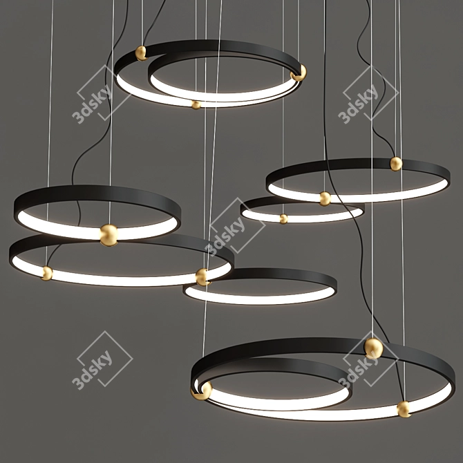 Elegant Amadeo LED Ring Pendant 3D model image 2