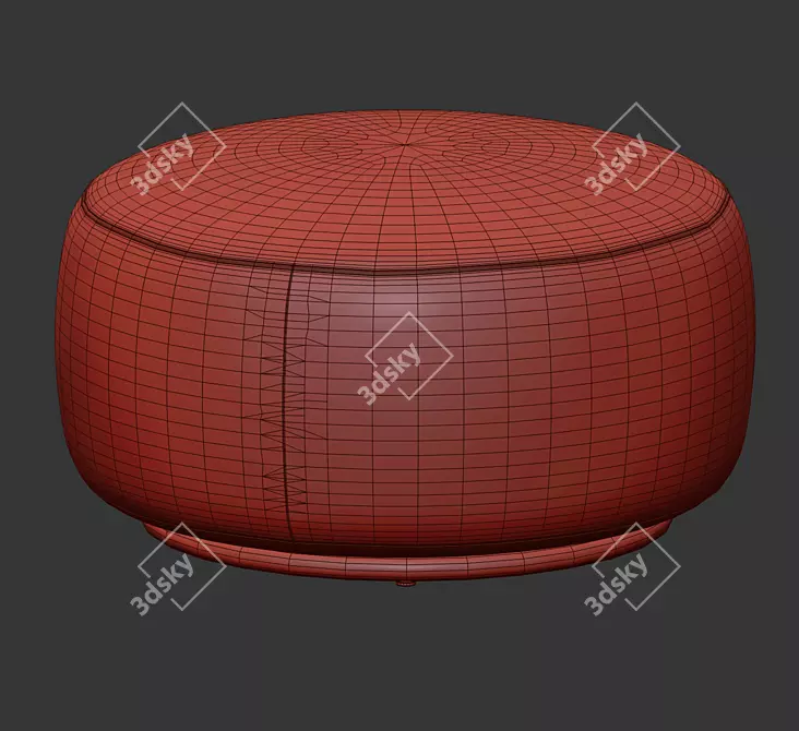 Chenille Fabric Pouf by Kartell 3D model image 7
