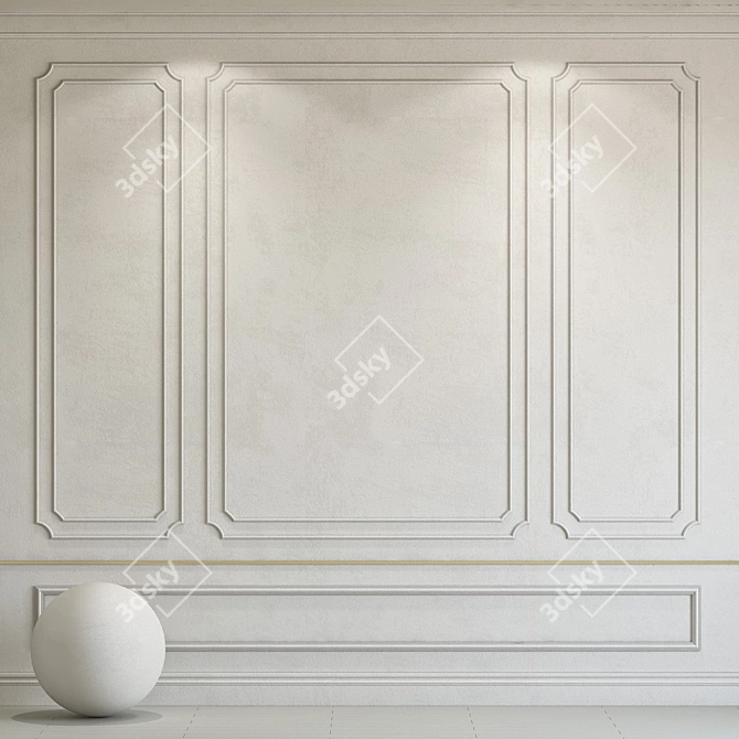 Decorative Venetian Plaster with Molding 3D model image 1