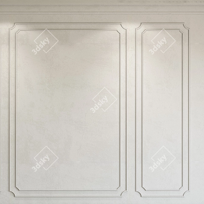 Decorative Venetian Plaster with Molding 3D model image 2
