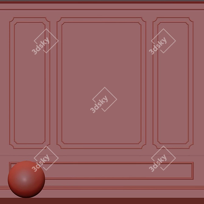 Decorative Venetian Plaster with Molding 3D model image 4
