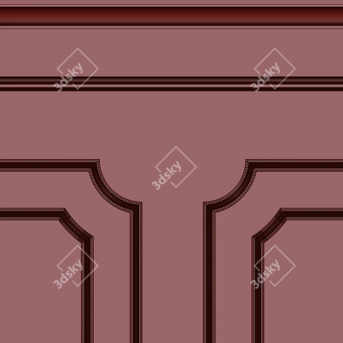 Decorative Venetian Plaster with Molding 3D model image 5