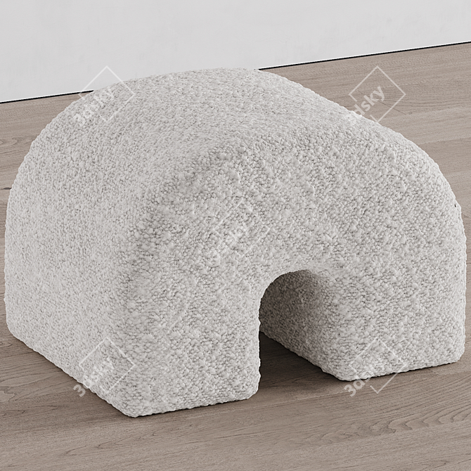 Contemporary Arc Stool in Coral 3D model image 3