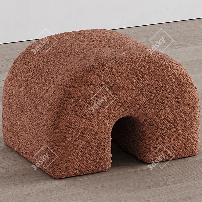 Contemporary Arc Stool in Coral 3D model image 4