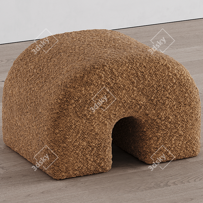 Contemporary Arc Stool in Coral 3D model image 5