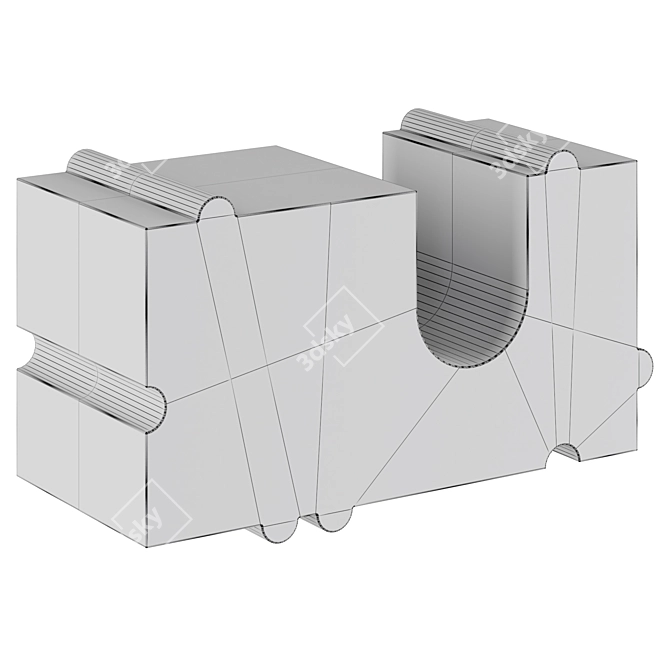 Stylish Kelly Wearstler Bench 3D model image 2