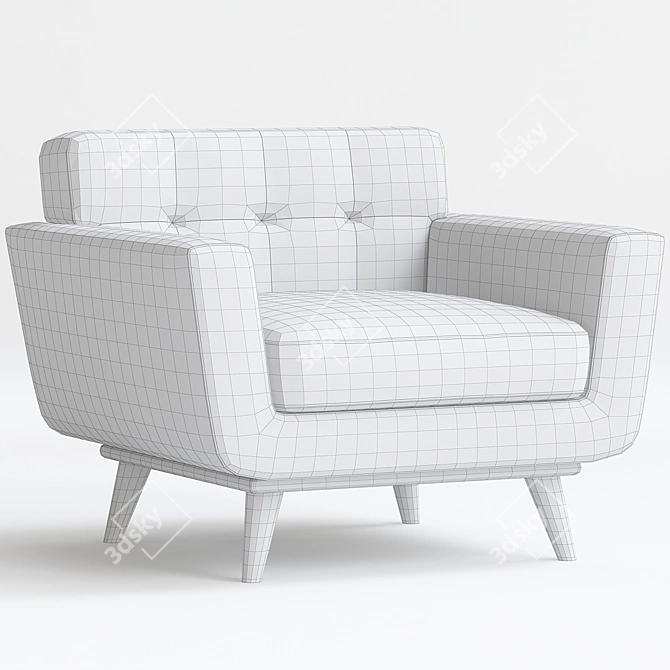 Modern Gray Armchair Set 2 3D model image 2