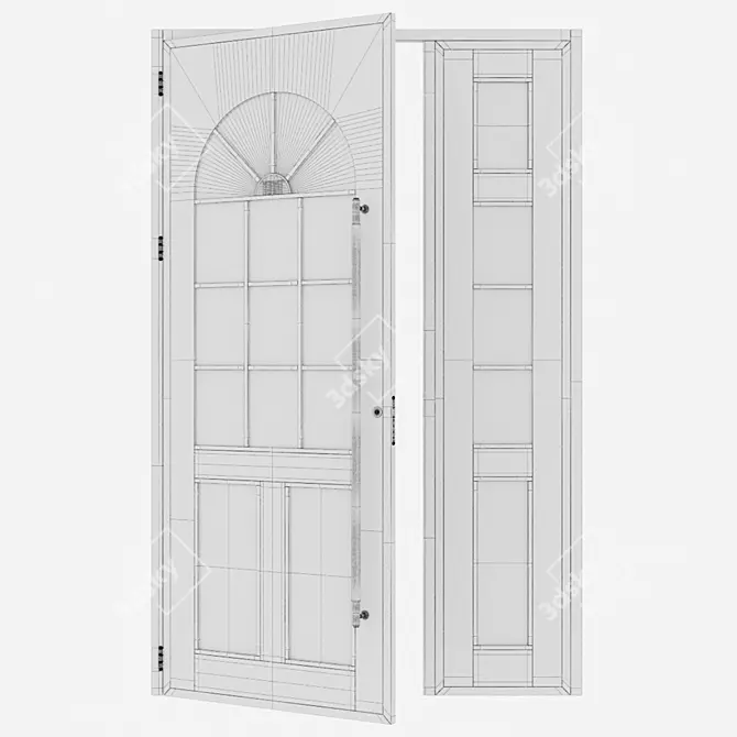 Modern Aluminium Door 320 3D model image 4