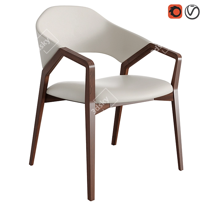 Modern Accent Chair, Faux Leather 3D model image 1