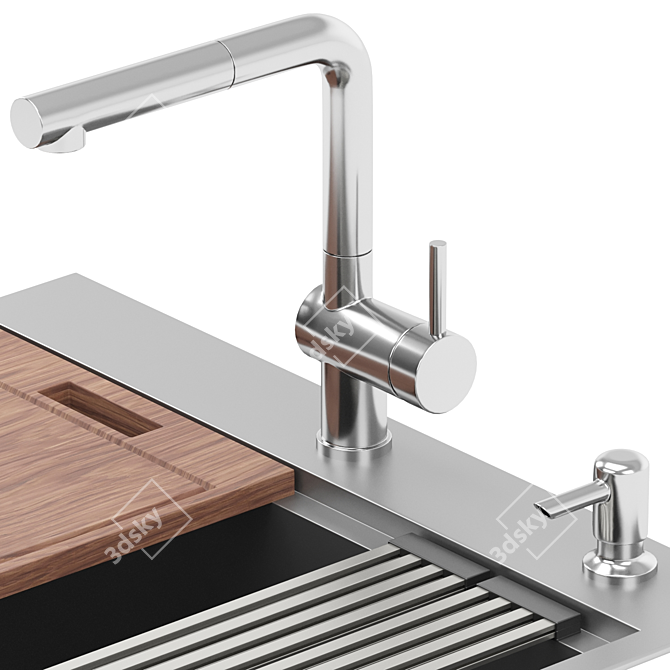 RUVATI RVH8023 Stainless Steel Kitchen Sink 3D model image 6