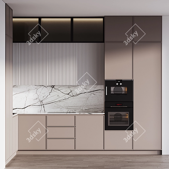 Modern Kitchen Set 2015 Dimensions 3D model image 2