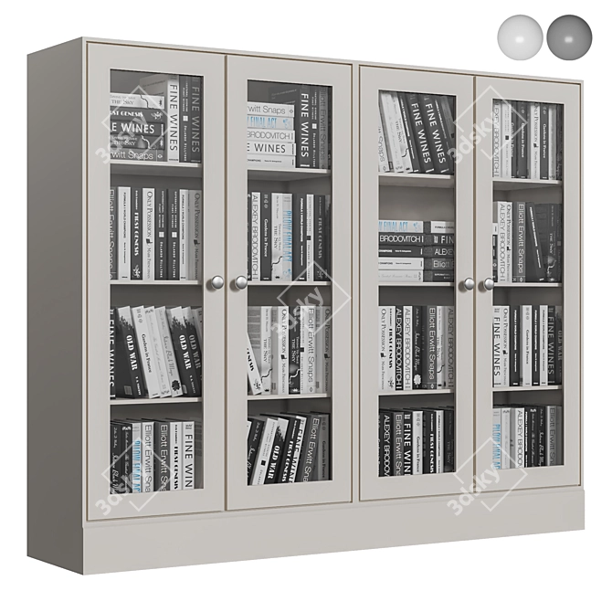 Modern White Glass Wardrobe Unit 3D model image 1