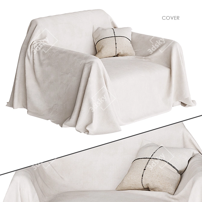 Home Linen Chair Cover 3D model image 1