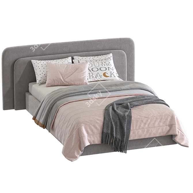 Modern Marian Bed with 2 Color Options 3D model image 2