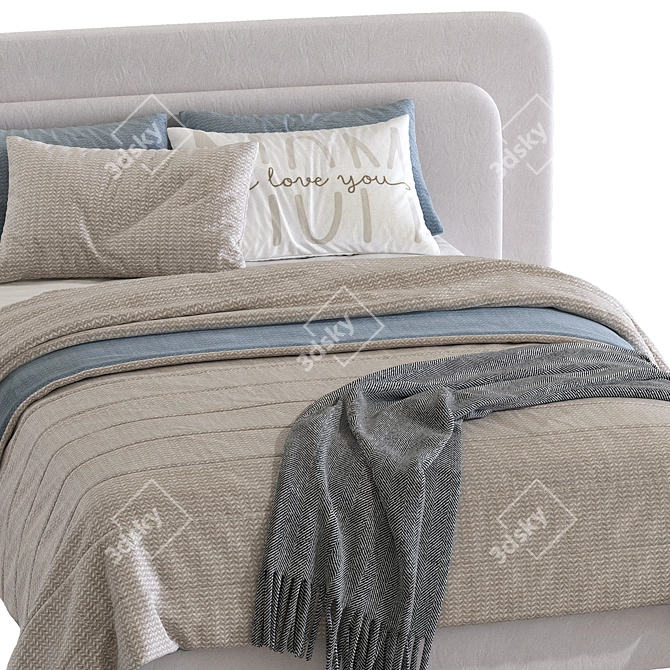 Modern Marian Bed with 2 Color Options 3D model image 4