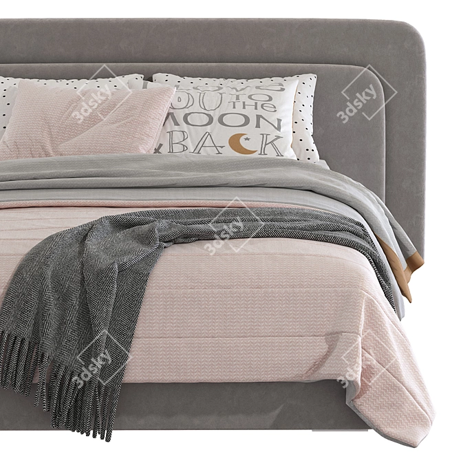Modern Marian Bed with 2 Color Options 3D model image 5