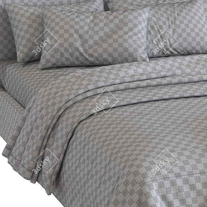 Modern Marian Bed with 2 Color Options 3D model image 6