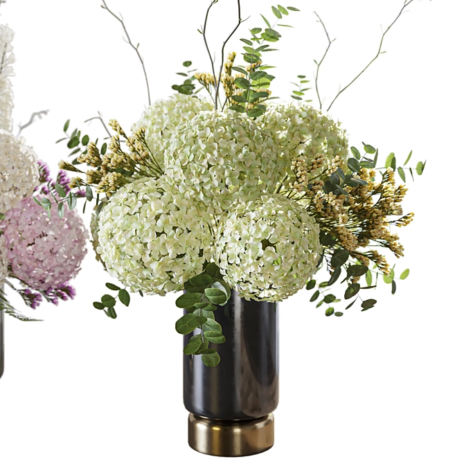  Hydrangea Delphinium Eucalyptus Set 3D model image 5