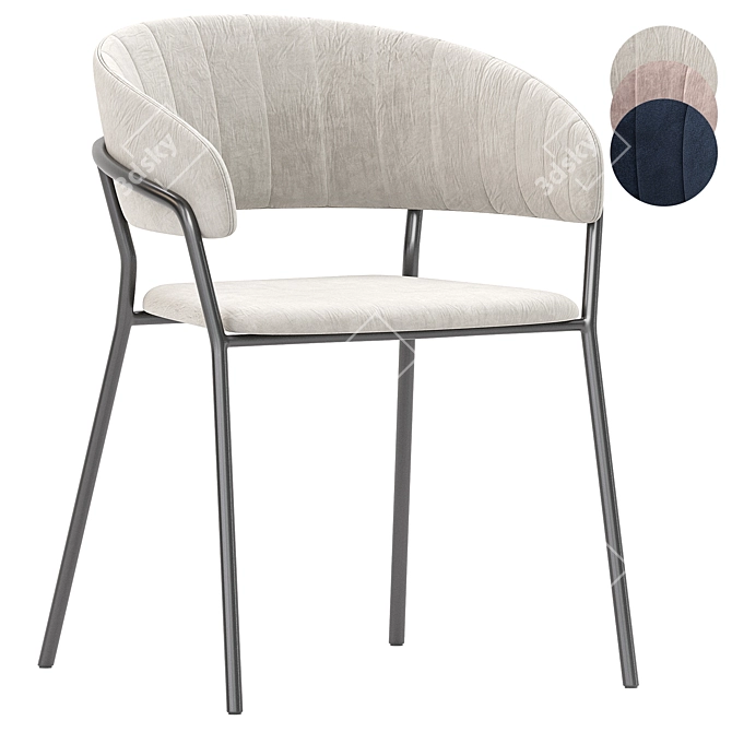 Modern Turin Dining Chair Set 3D model image 1