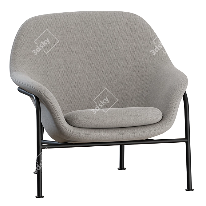 Modern Metal Lounge Chair, Normann Copenhagen 3D model image 4