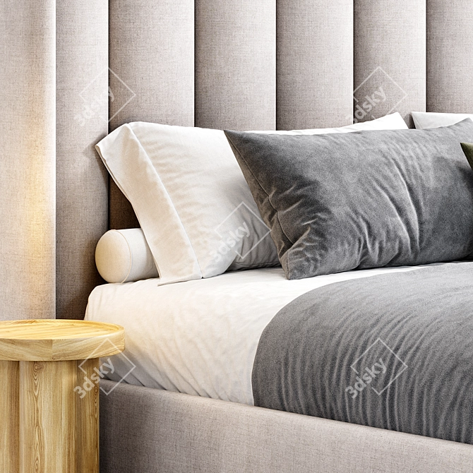 Modern Low Profile Bed Frame 3D model image 4