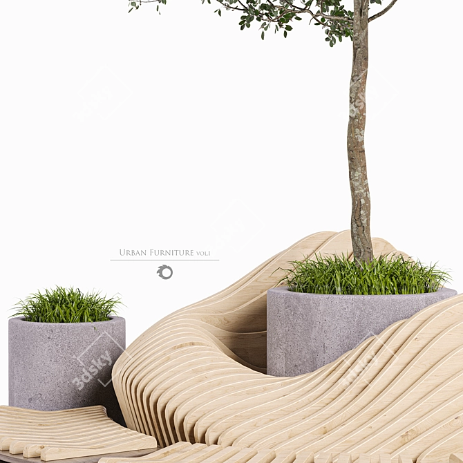 Urban Oasis Bench Set 3D model image 3