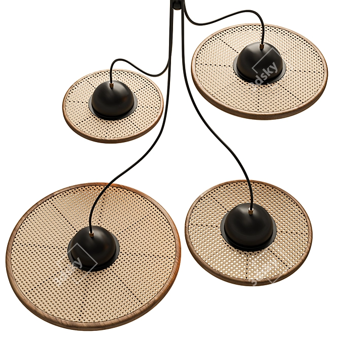 Sleek Cosmos-Inspired Cassini Chandelier 3D model image 3