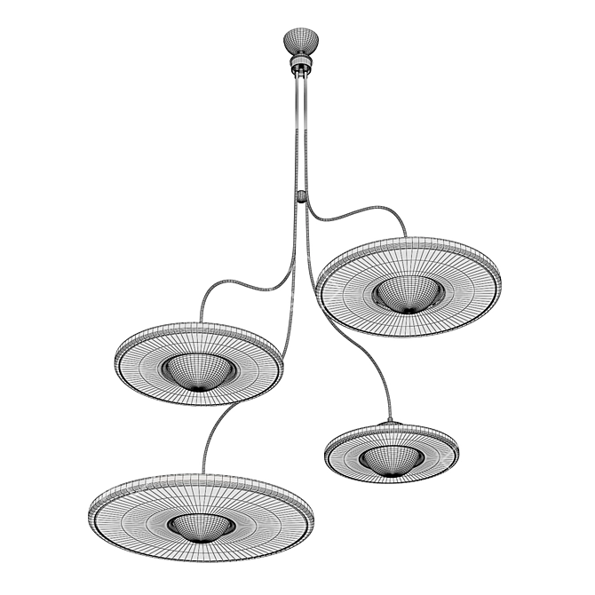 Sleek Cosmos-Inspired Cassini Chandelier 3D model image 5