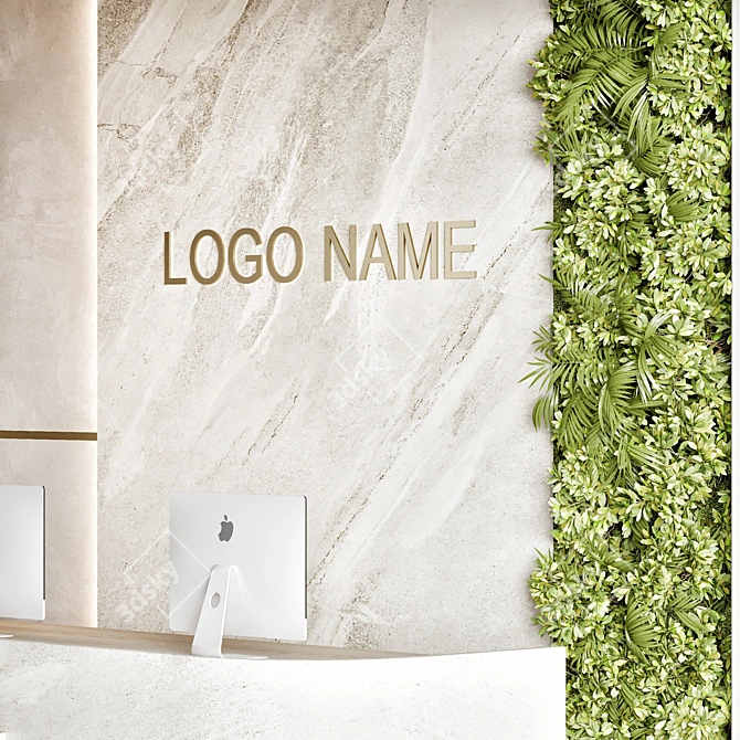 Modern Office Reception Design 16 3D model image 3