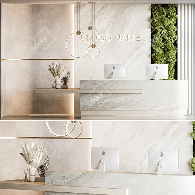 Modern Office Reception Design 16 3D model image 4