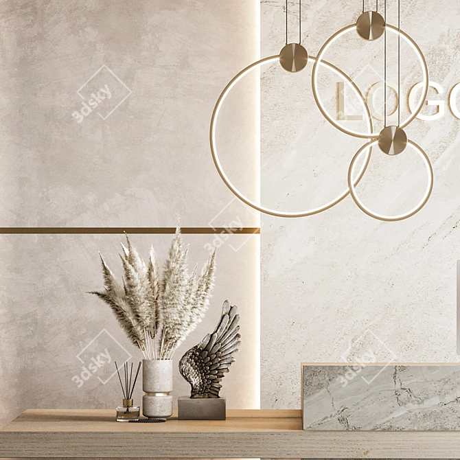 Modern Office Reception Design 16 3D model image 5