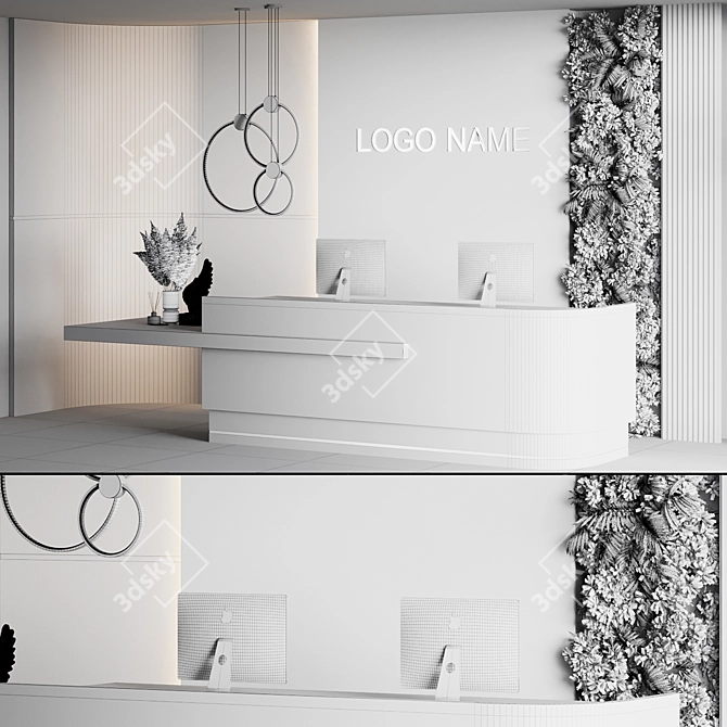 Modern Office Reception Design 16 3D model image 6