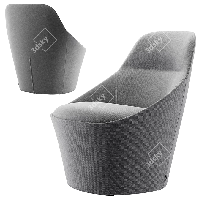 Modern Offecct Ezy Chair 3D model image 2