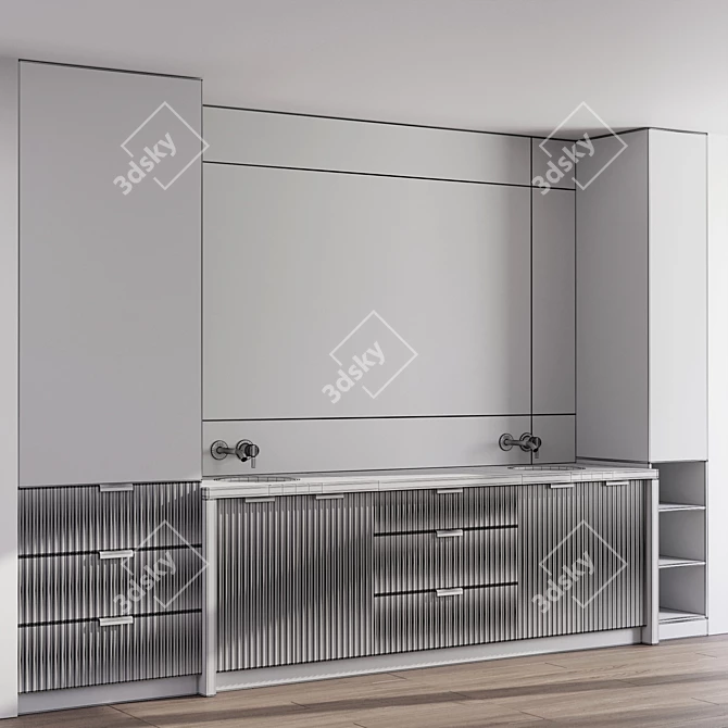 Elegant Bathroom Set with Inbani Faucet 3D model image 4