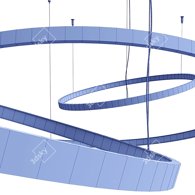 Sleek Metal LED Pendant Lamp 3D model image 5