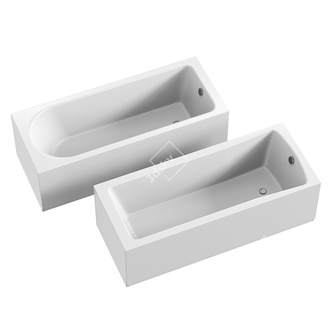 Drench Straight Bath Collection 3D model image 2
