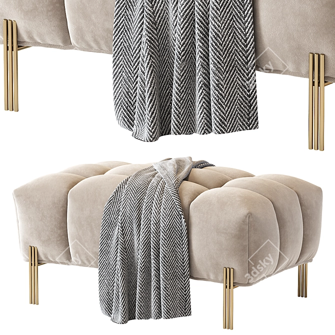 Contemporary Sienna Bench 2016 3D model image 4