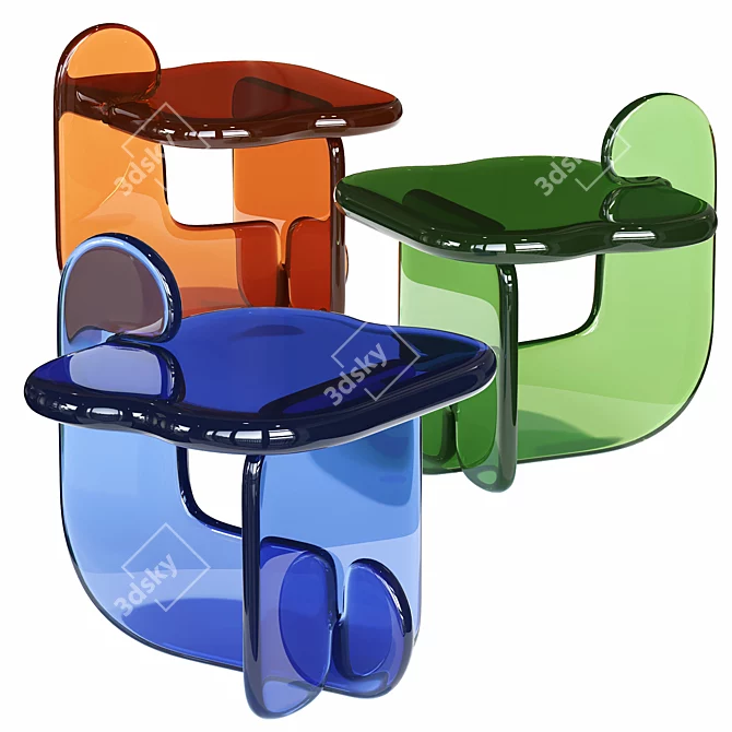 Elegant Resin Side Table 3D model image 1