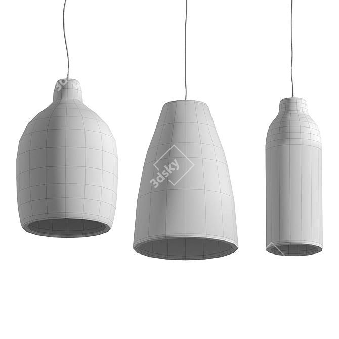 Modern Metal Agustin Pendant Light 3D model image 3