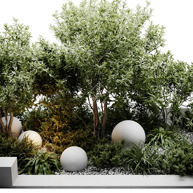 Lush Outdoor Plants Display 3D model image 2