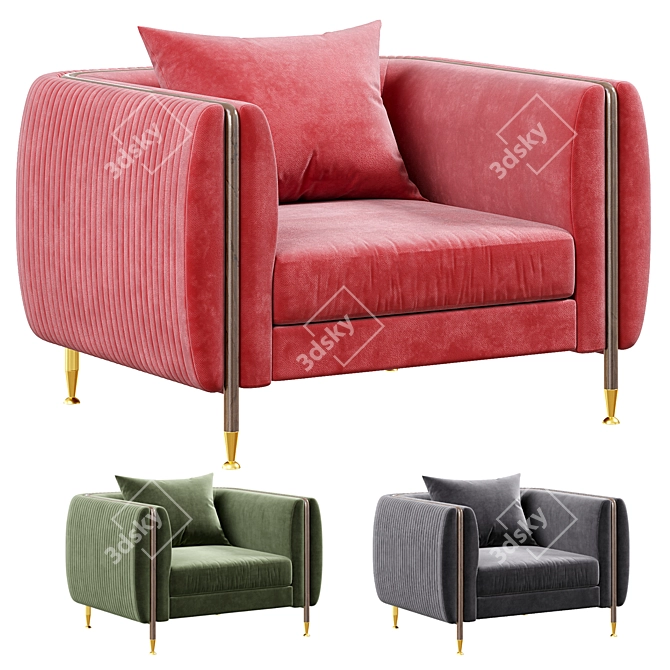 Contemporary Barlow Armchair in 3D 3D model image 1