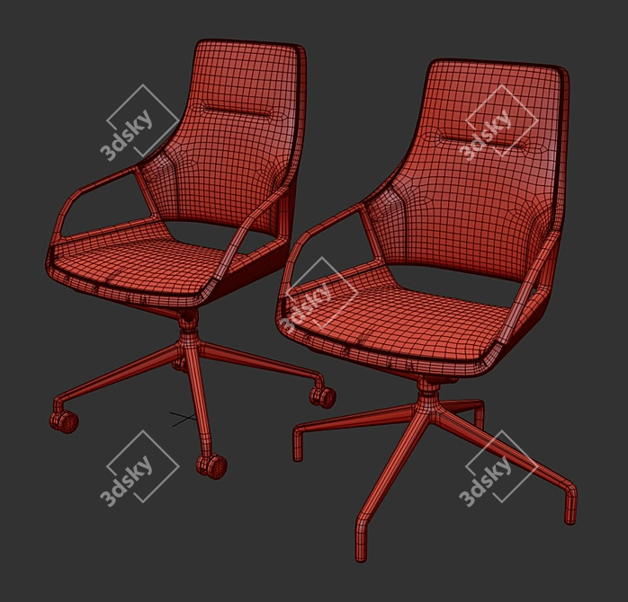 Transformed Turbo Conference Chair 3D model image 6