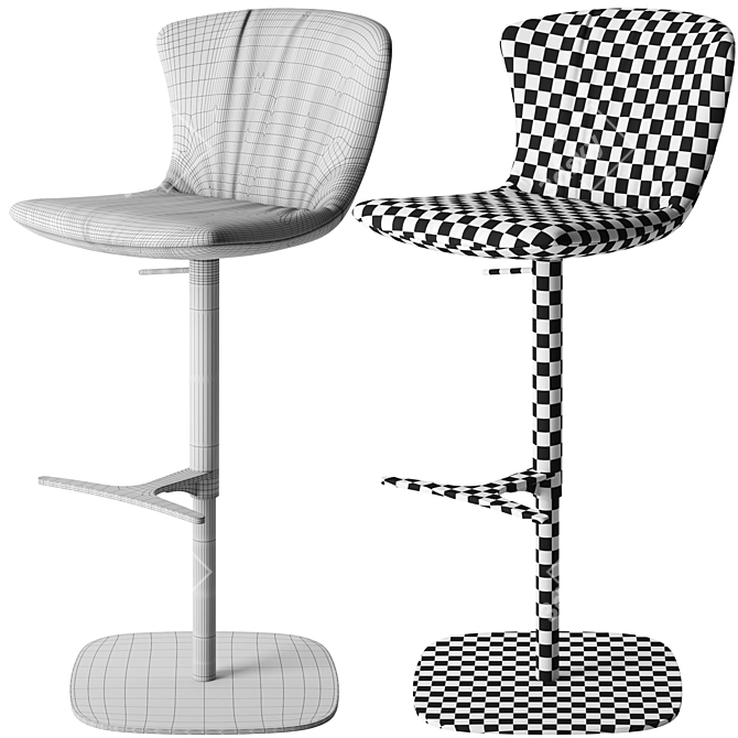 Elegant Dexter 2086 Bar Stool 3D model image 6