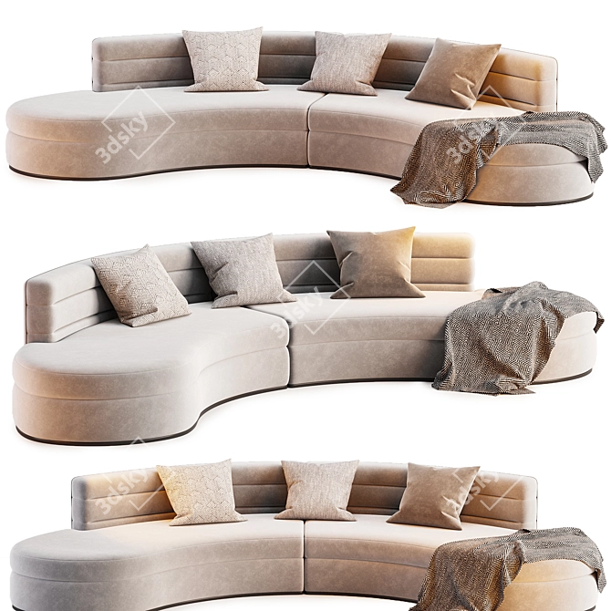 Lennox Boucle Cream Sofa 3D model image 1