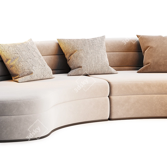 Lennox Boucle Cream Sofa 3D model image 2