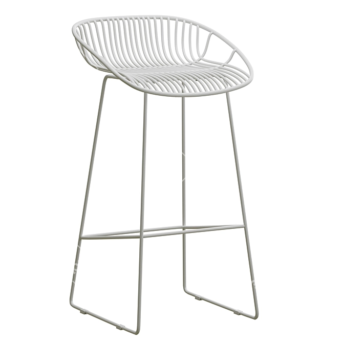 Bar Stool FRANK Black Gray 3D model image 2