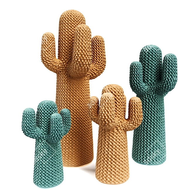 Cacti Plastic Sculpture Set 3D model image 1