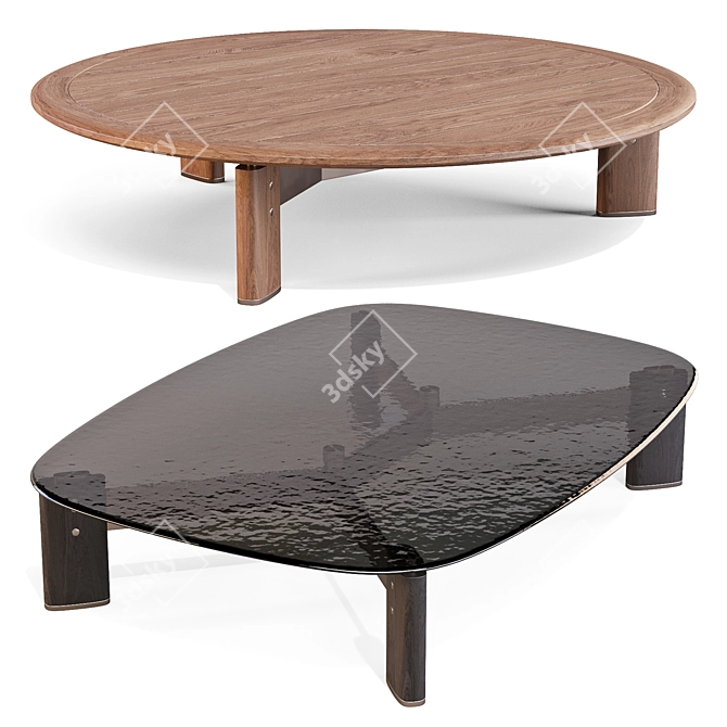 Poliform Ketch Coffee Table Set 3D model image 2