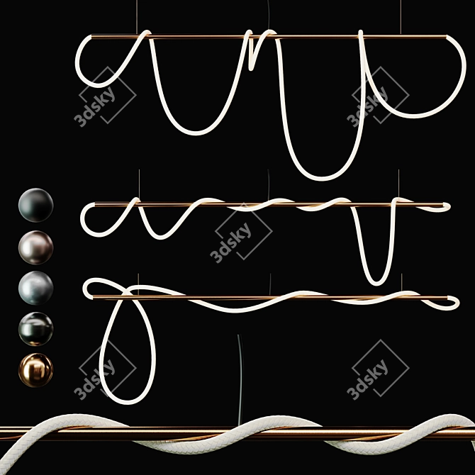 Elegant Tracer Bar Pendant Light 3D model image 2