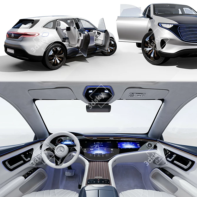 Mercedes EQ SUV Replica Model 3D model image 3